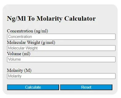 Discover the Best Molarity Calculator Online